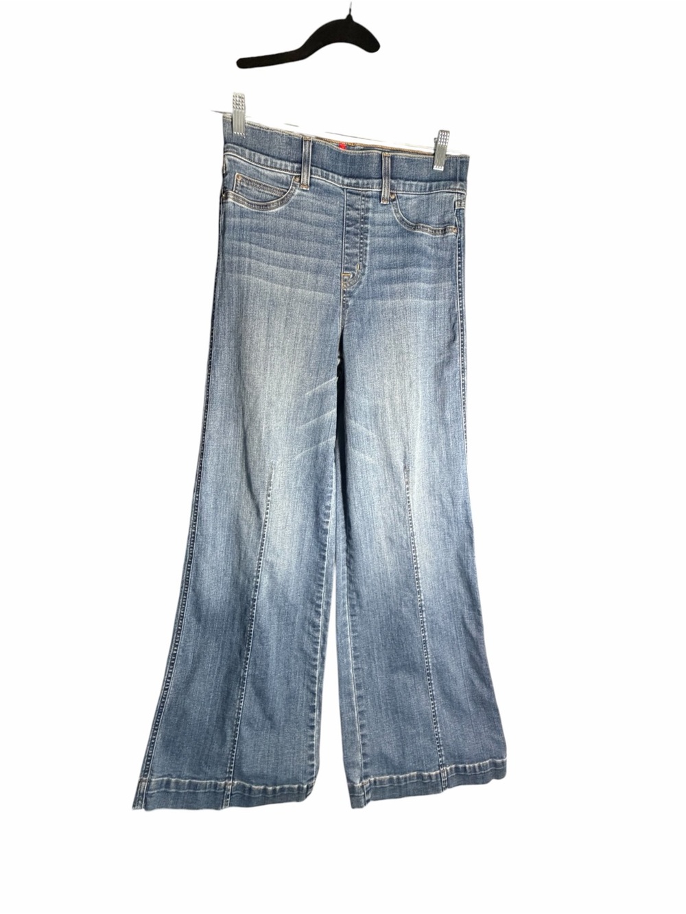 Spanx Seamed Front Wide Leg Women’s Indigo Blue Wide Leg Jeans Sz Medium